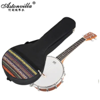 4-String Banjo Gig Bag Concert Ethnic Style Plus Cotton Carrying Bag Case Banjo Ukulele Backpack Musical Instrument Accessories