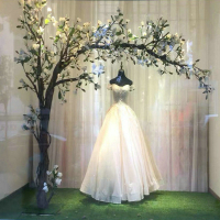 免運/快速出貨 仿真花擺件  假花 仿真盆栽 裝飾花藤  仿真玉蘭花樹仿真植物假樹大型落地花藝櫥窗裝飾假花室內客廳擺件 可開發票