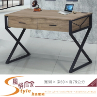 《風格居家Style》灰橡3尺耐磨插座書桌/鐵架(6130) 239-8-LL