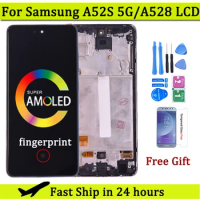 6.5" Super AMOLED LCD For Samsung A52s A528 Display Touch Screen Digitizer LCD For Samsung A52S 5G LCD Replacement Part
