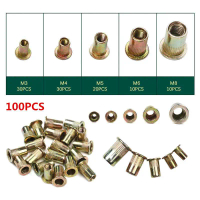 [COD] Rivet Nut Mur Berbagai Ukuran Multifungsi M3 M4 M5 M6 M8 Carbon Steel zinc plated 100 PCS