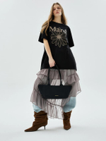 Suede East West Bag Black F