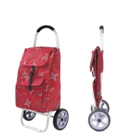 Reusable Shopping Bag Trolley Vegetable Market with 21cm Big Wheels Portable Shopping Cart Supermarket Carro Compra Home Storage
