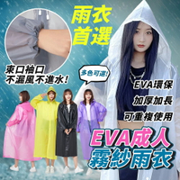 EVA成人雨衣 雨衣 成人雨衣 可重覆使用 輕便雨衣 前開式雨衣 多色可選 雨天 下雨 輕便
