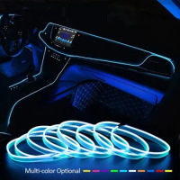 1M/2M/3M With USB Car LED Strip EL Wire Rope Tube Car Ambient Light Neon Light Garland Decoration Flexible Led Tube Auto Led