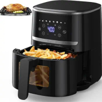 Air Fryer Oven 5 Qt Large Oil Free Touch Screen 1500W Mini Oven Combo with 7 Accessories, One-Touch Digital Controls, No
