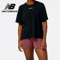 [New Balance]落肩側開叉短袖上衣_女性-黑色_黑色_WT31103BK
