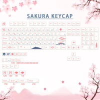 Cool Jazz Sakura Keycap PBT XDA Dye Sublimation Keycaps For RK61/gk61/64/68/84/980/GMMK PRO Mechanical Keyboard Cap 7u Spacebar