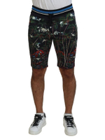 Mens Tropical Print Shorts Summer Style Size 44 EU Black