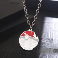Stainless Steel Pokeball Pendant Necklace Elfin Pet Ball Jewelry Women Men Kids Gift For Him with Chain