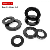 High Quality Black Plated 304 A2 Stainless Steel GB97 Flat Washer Plain Gasket Pad M1.6 M2 M2.5 M3 M3.5 M4 M5 M6 M8 M10 M12