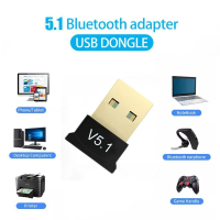 藍芽適配器, 藍芽接收器, USB Bluetooth Dongle, 藍芽5.1, 免提驅動, 電腦藍芽, 無線耳機連接器, 打機手柄接收器