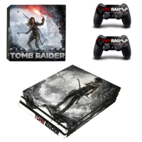 PS4 Pro Skin Sticker Decal For PlayStation 4 Pro Console and 2 Controllers PS4 Pro Skins Stickers Vinyl - Tomb Raider