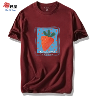 【潮野屋】手繪版草莓 水果 T恤 短袖上衣 衣服 潮T 短T 日式 潮流 街頭 創意 可愛 休閒穿搭(WTS-989)