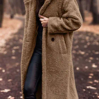 Autumn Winter Long Coat Woman Plush Warm Faux Fur Coat Women Fur Teddy Jacket Female Teddy Coat Outwear Ladies