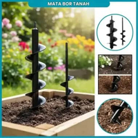 Mata Bor Tanah Biopori Resapan Titanium Spiral Penggali Tanah Garden Auger 8x30CM