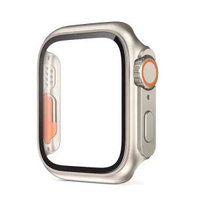 【秒變ultra】適用ApplewatchS9_8_7蘋果手錶全包保護殼膜一體6_5半包-鈦色iwatch s7/s8/s9 41mm