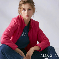【LUNG.L 林佳樺】LN81C16 桃紅色短版鋪棉長袖外套(女裝 保暖 秋冬款)