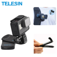 TELESIN Backpack Clip For GoPro Hero 12 11 10 9 8 7 360 Rotary Clip Mount for Osmo Action Xiaoyi Insta360 X3 ONE R Action Carema