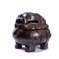 茶前香室 狻猊銅香爐-錦盒裝(狻猊 盤香爐 香篆 塔香爐 薰香爐)