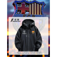 2025 Champions League Barcelona Football Ronaldo Team Fan Merchandise Three-Color Hooded Jacket Casu