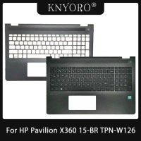 New Original Keyboard for HP Pavilion X360 15-BR TPN-W126 Laptop Palmrest Top Cover Replacement Keyboard Backlight 924523-001