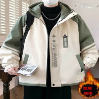 【免運】韓系穿搭 工裝服 休閒服 保暖外套 加絨加厚男士外套冬季潮流韓版工裝夾克青少年學生男裝休閒上衣服
