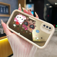 Casing Hp untuk Samsung Galaxy A11 M11 Case Casing Karakter Anime Pola Kasus cermin tangga Kasus pon
