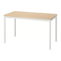 TOMMARYD 桌子, 實木貼皮, 染白橡木/白色