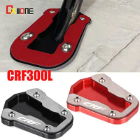 For Honda CRF300L Rally Kickstand Foot Side Stand Extension Pad Motor Accessories Aluminum For HONDA CRF300 L CRF 300L 2021-2023