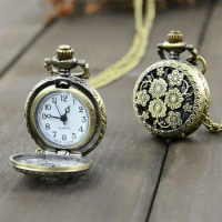 Pocket Watch Retro Vintage Watch Men's chain Watch Steampunk Quartz Necklace Carving Pendant Chain Clock Pocket Watch Men Gift