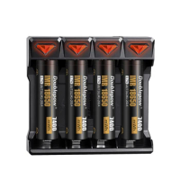 4pcs 3.7V 18650 lithium battery 7400mWh rechargeable battery + 3.7v/4.2v multifunctional 18650 charger