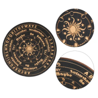 Wooden Zodiac Signs Divination Pendulum Board Sun Letters Numbers Energy Plate Metaphysical Altar Meditation Board Home Ornament
