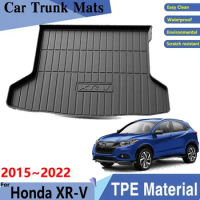 Car Trunk Mat TPE Material for Honda XRV XR-V VEZEL HRV MNV 2015~2022 Easy Clean Car Rear Cargo Tray Trunk Rear Pads Accessories