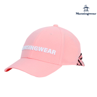 【Munsingwear】企鵝牌 女款粉色刺繡可拆式蝴蝶結高爾夫球帽 MLRL0103