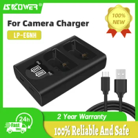 Camera Battery Charger Compatible with Canon LC-E6 LC-E6E Charger Compatible with Canon R7 R6 R5 R 5D 5DS 6D 7D LP-E6 E6N E6NH
