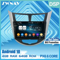 2 din PX6 touch screen Android 10.0 Car Multimedia player For Hyundai Accent Verna Full Touch BT radio stereo GPS navi head unit