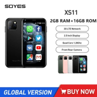 Soyes XS11 Android 6.0 Mini Mobile Phone With 3D Glass 3G Smartphones Quad Core 2GB+16GB 2.5Inch Google Play 2MP Camera Dual SIM