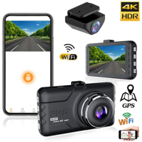 4K 2160P Car DVR WiFi Dash Cam Rear View Car Camera Drive Video Recorder Auto Dashcam Black Box GPS Car Accessories Night Vision