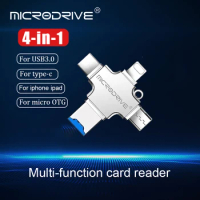 4 in 1 Type-c OTG USB Flash Drive 128GB 3.0 Pendrive 64gb 32gb USB Stick 256GB Memory Disk For iPhone Android PC