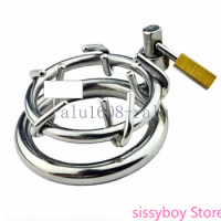 Super Short Male Belt Spike Anti-close Chastity Lock Chastity Cage Belt Stainless Steel Thorn Ring Penis Ring Cock Cage Ring