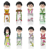 MOC Chinese Ancient Han Dynasty Clothing Girls Action Figures Assemble Building Blocks Bricks Gifts Toys For Boy Girl Kids