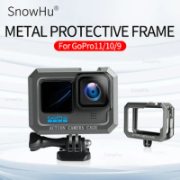 Aluminium Alloy Frame Case For GoPro Hero 11 10 9 Double Clod Shoe With Charging Port For GoPro Hero 9 10 11 Accessories