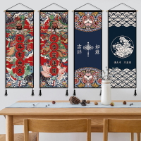 中式古典布藝掛畫掛簾ins掛布背景布臥室客廳掛毯墻布壁毯裝飾畫