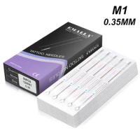 EMALLA 50PCS Disposable Tattoo Needles 5M1 7M1 9M1 11M1 13M1 15M1 Size for Standard Tattoo Machine and Grips