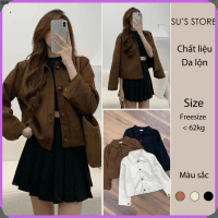 XUE Áo Khoác Da Lộn Dáng Ngắn Cúc Đồng A3167 Susstore Thời Trang Nữ