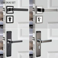 Modern Zinc Alloy Bedroom Door Lock Indoor Door Handle Lockset Mute Security Door Lock Household Hardware Accessories