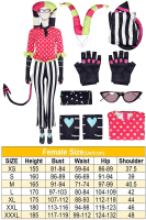 Fizzarolli คอสเพลย์ใหม่ Polka Dot เสื้อผ้าการ์ตูน Helluva คอสเพลย์ Boss ปลอมตัวหมวกแว่นตาผ้าพันคอชุด