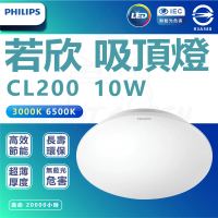 Philips 飛利浦照明 3入組 若欣 10w LED吸頂燈 浴室吸頂燈 陽台燈(CL200)