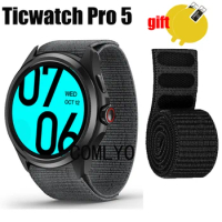 NEW Watchband for TicWatch Pro 5 Strap Nylon Watch Band Hook&amp;Look Soft belt Screen Protector Film